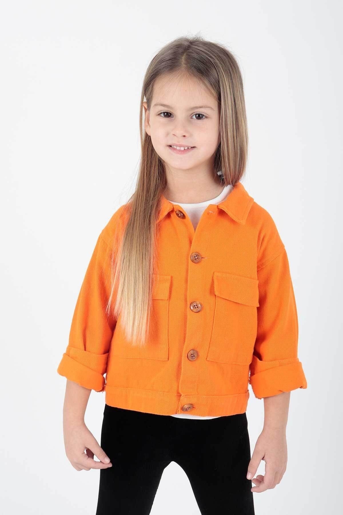 AHENK KİDS GIRLS' JACKET COTTON GABARDINE COLORED JACKET AK2210