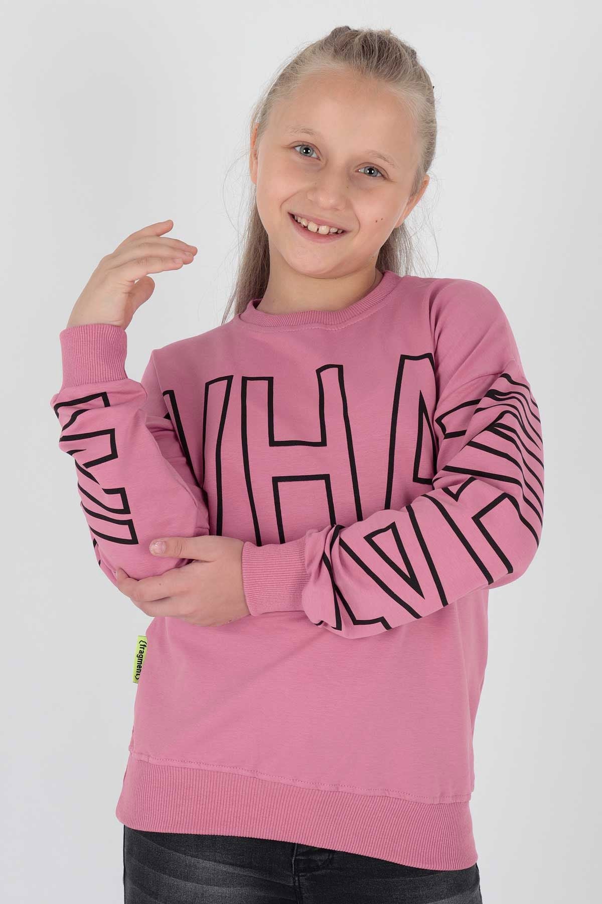 AHENK KİDS AK15153 GIRLS WHAT PRINTED SWEAT