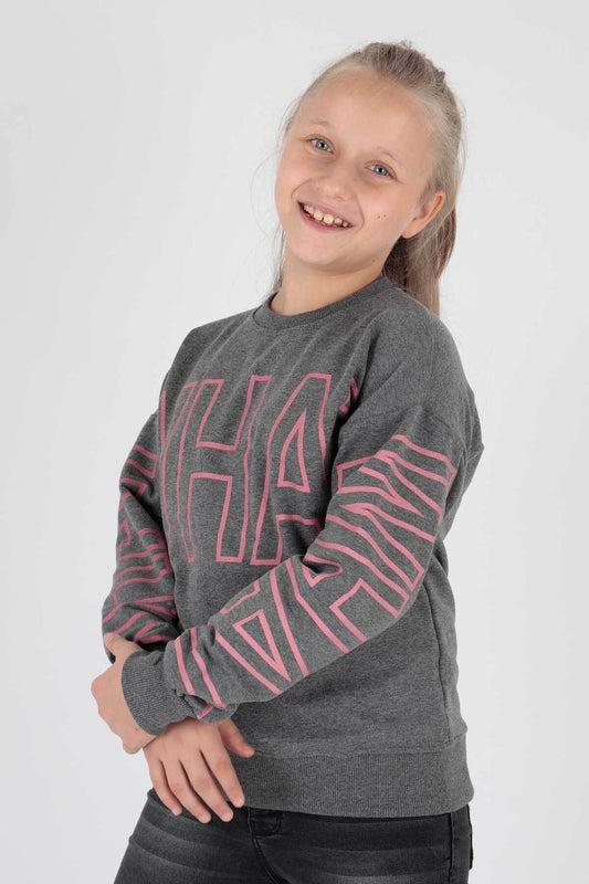 AHENK KİDS AK15153 GIRLS WHAT PRINTED SWEAT