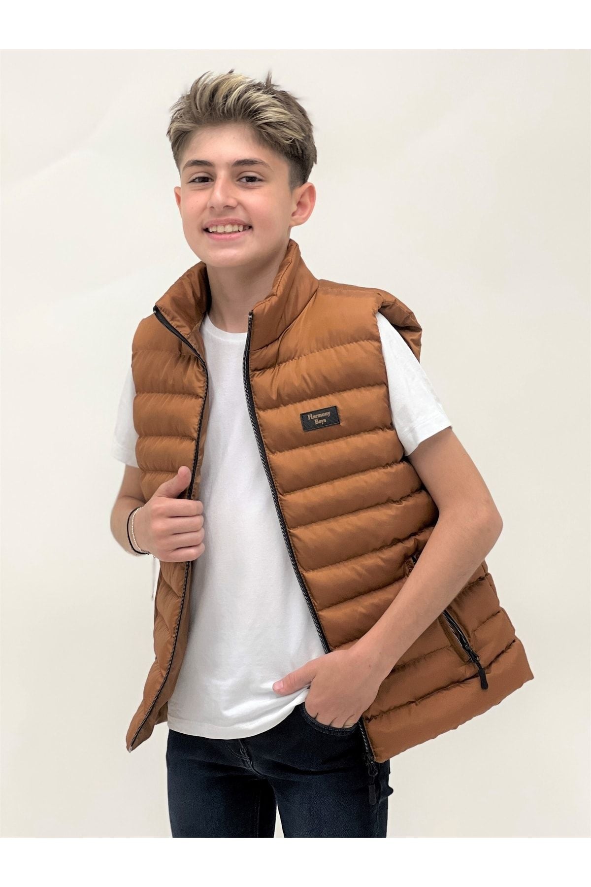 Boys Fashion Trend Inflatable Vest Without Hood Ak215354