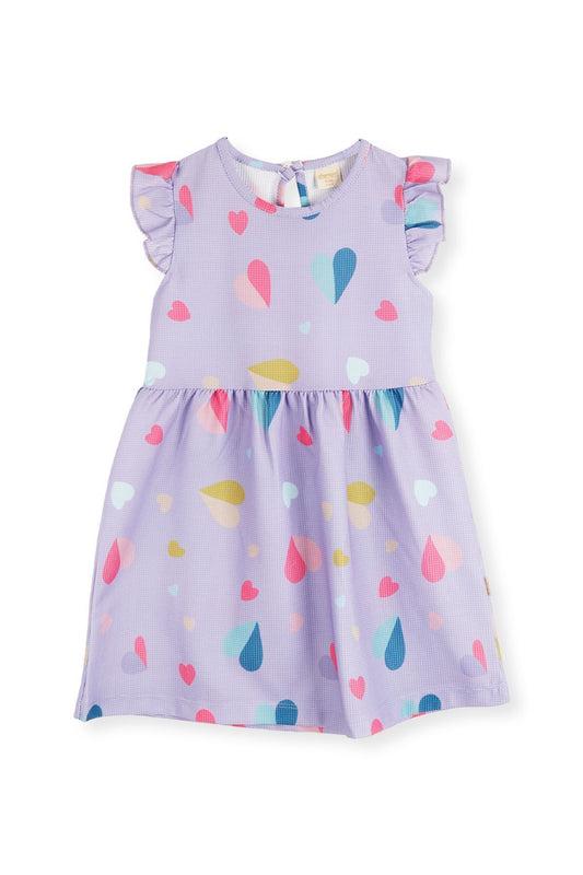 Girl's Heart Patterned Dress Ak2406