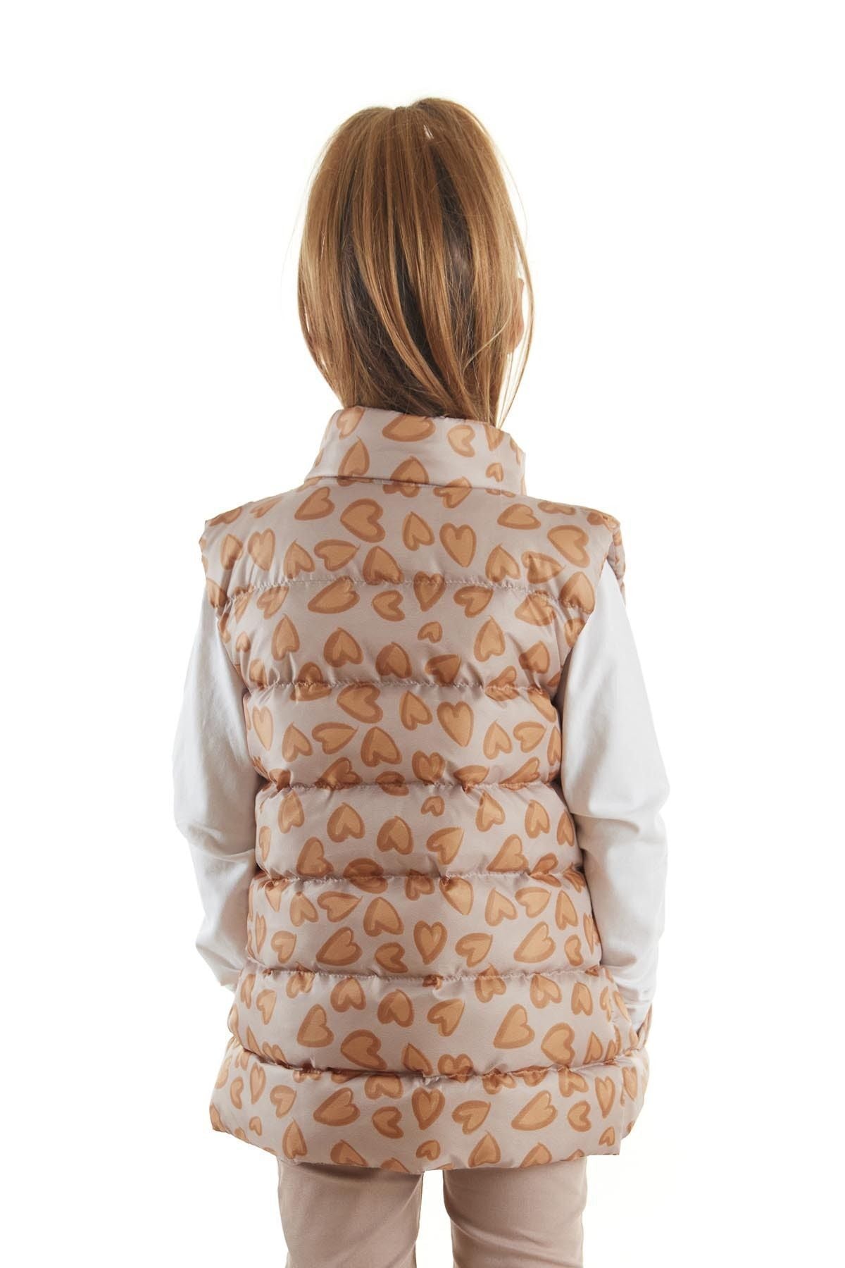 Girl's Heart Patterned Trend Inflatable Vest without Hood AK217273