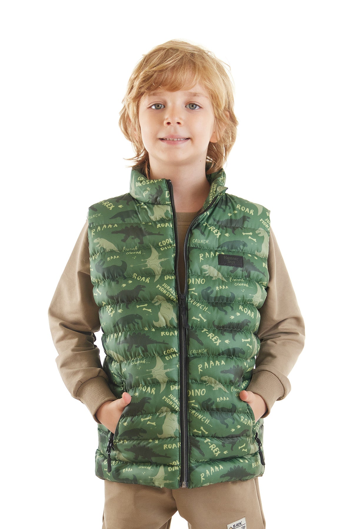 Boy Boy Dino Printed Trend Inflatable Vest AK216061