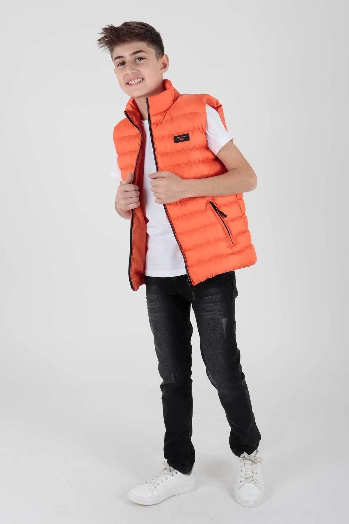 Boys Fashion Trend Inflatable Vest Without Hood Ak215354