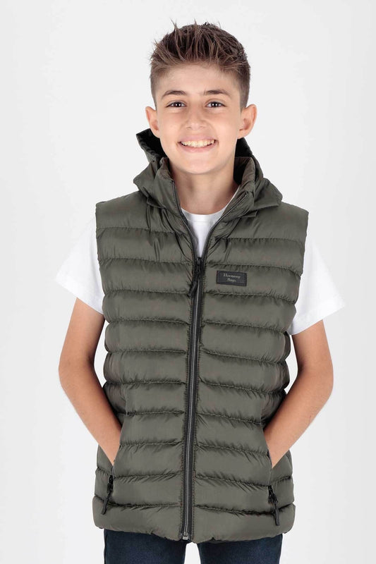 Boy's Fashion Trend Hooded Inflatable Vest Ak215051