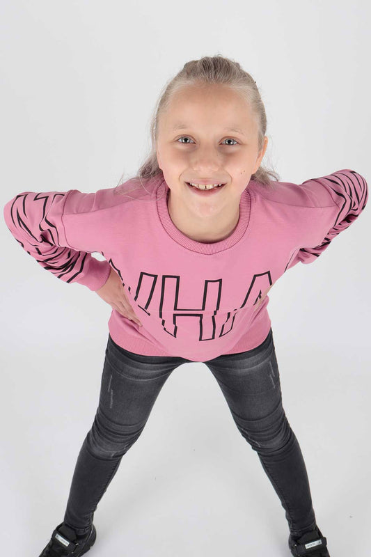 AHENK KİDS AK15153 GIRLS WHAT PRINTED SWEAT