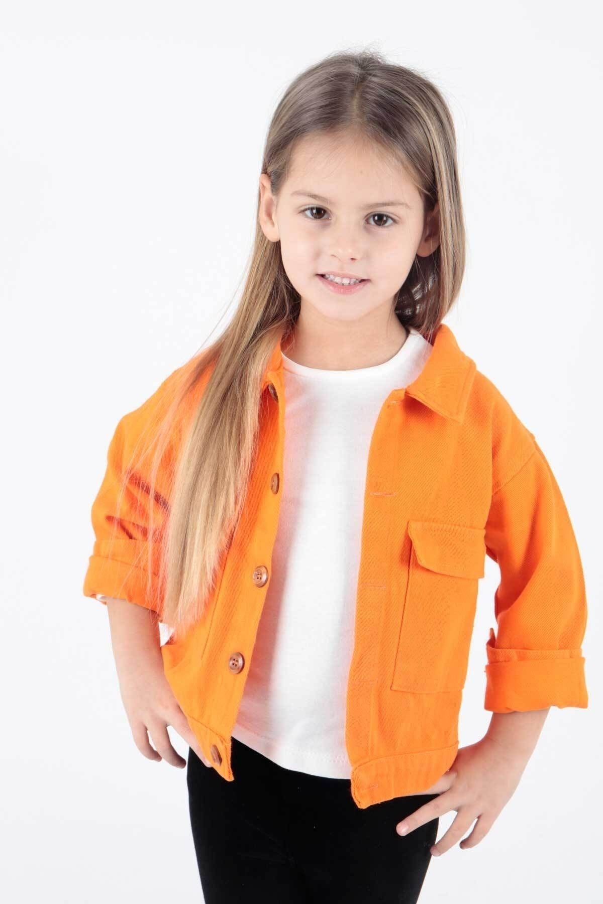 AHENK KİDS GIRLS' JACKET COTTON GABARDINE COLORED JACKET AK2210