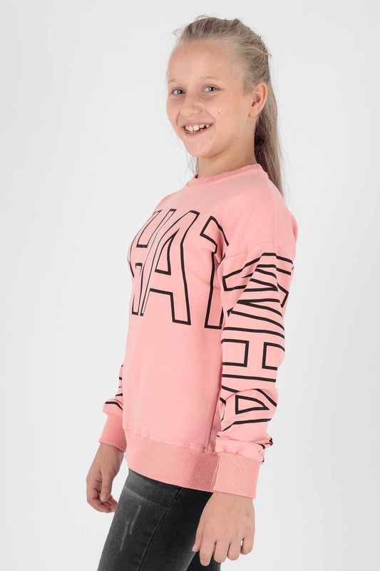 AHENK KİDS AK15153 GIRLS WHAT PRINTED SWEAT