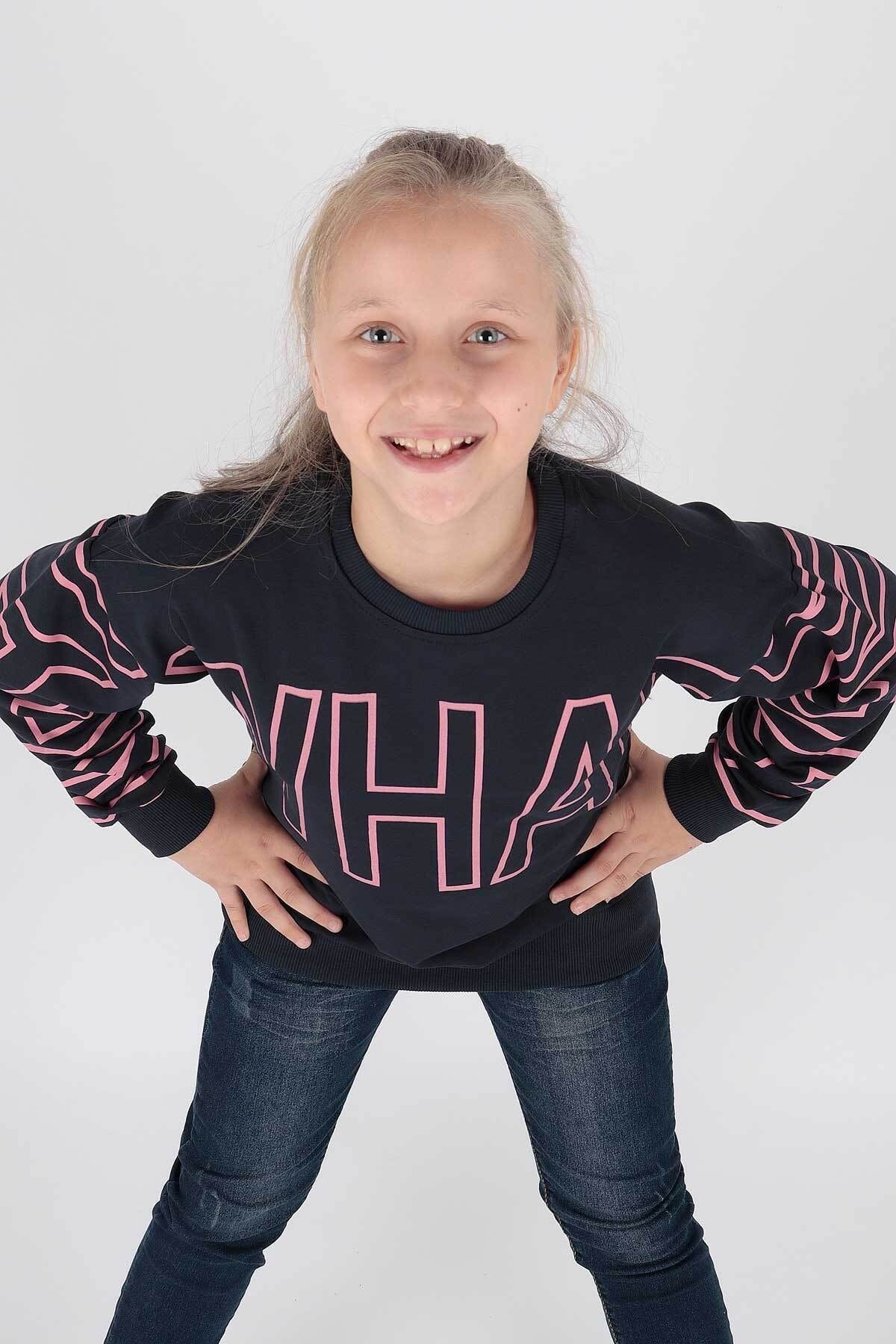 AHENK KİDS AK15153 GIRLS WHAT PRINTED SWEAT