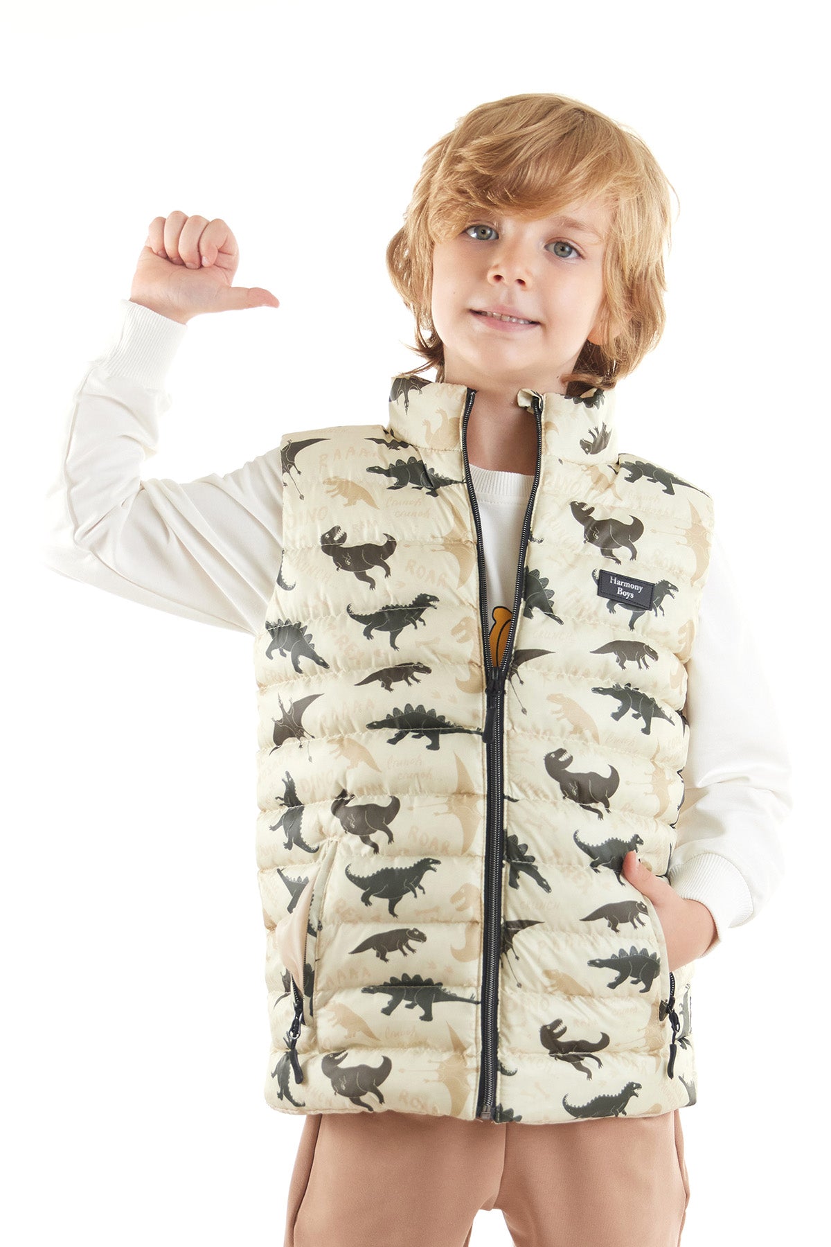 Boy Boy Dino Printed Trend Inflatable Vest AK216061