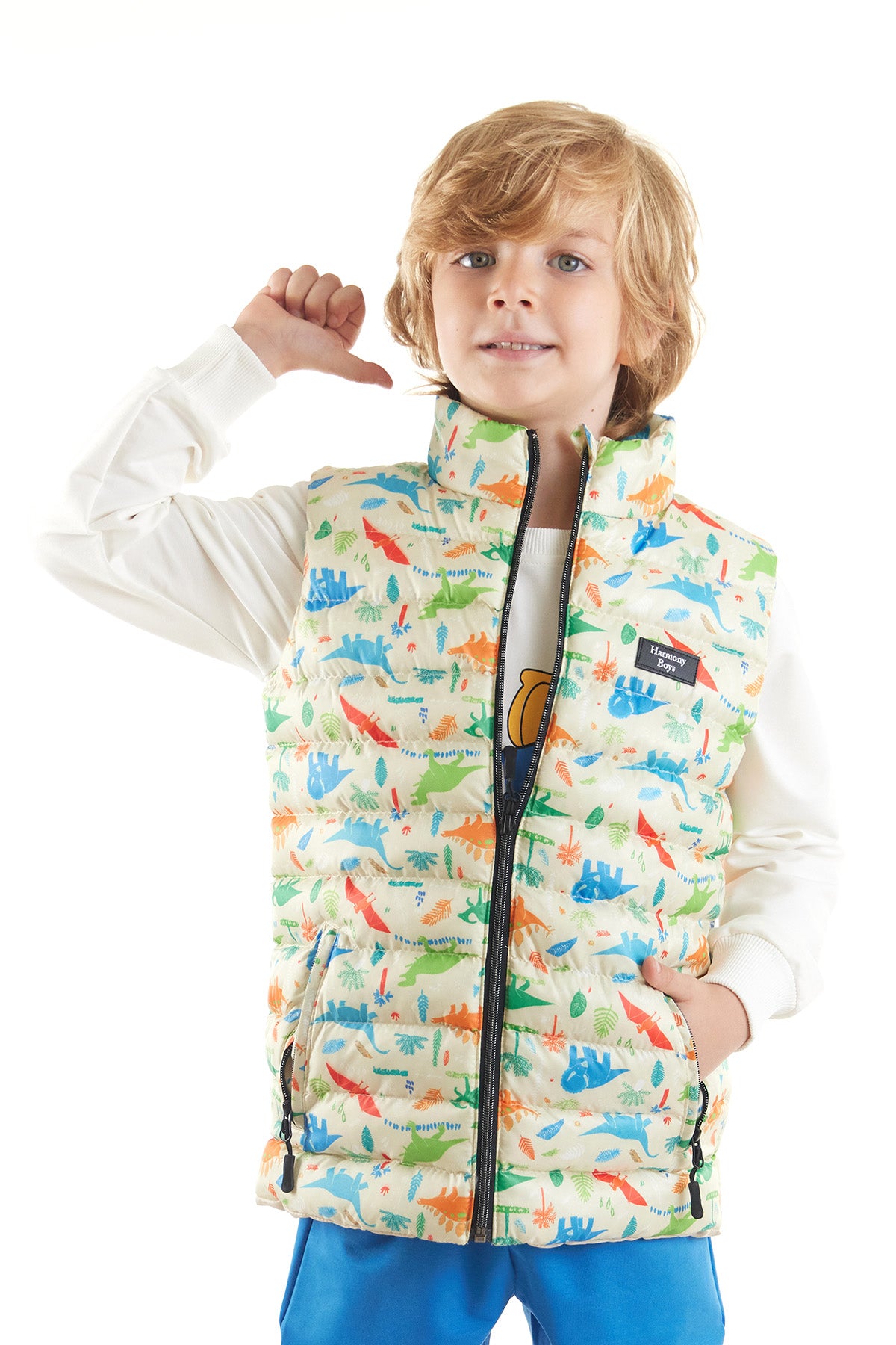 Boys' Dinosaur Printed Trend Inflatable Vest Ak216263