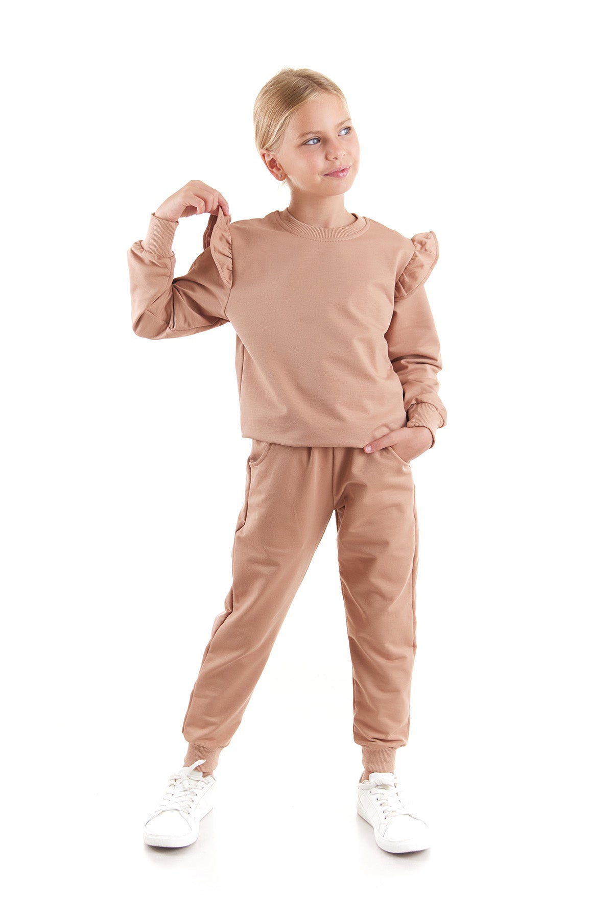 Girl's Ruffle Detailed Trend Tracksuit Set Ak2515