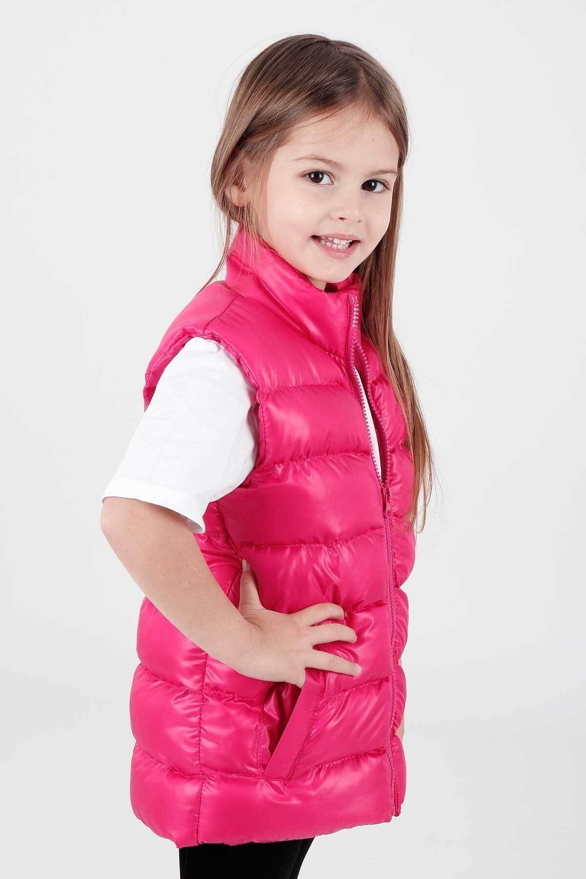 Girl's Embroidered Trendy Patterned Inflatable Vest without Hood Ak216869