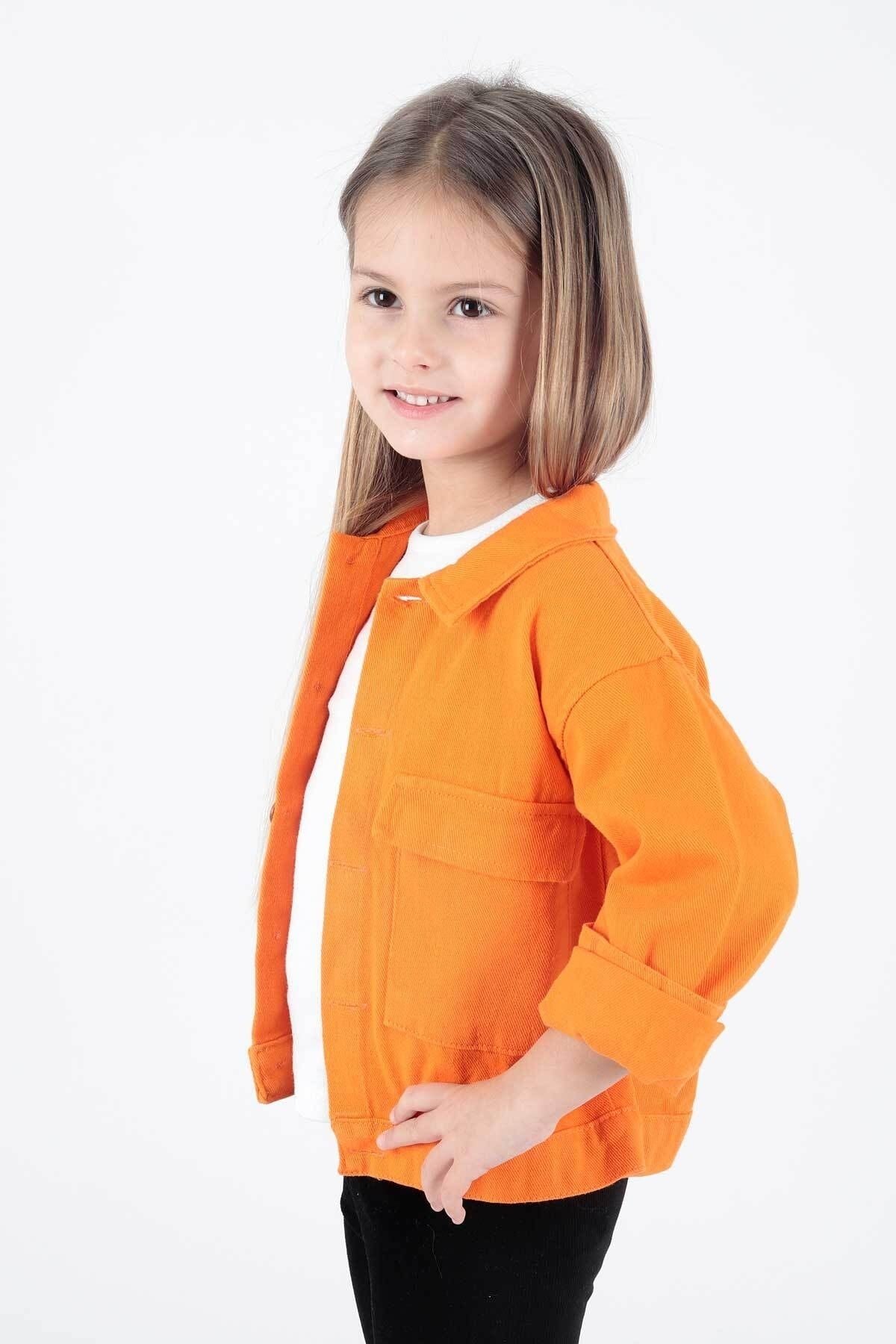 AHENK KİDS GIRLS' JACKET COTTON GABARDINE COLORED JACKET AK2210