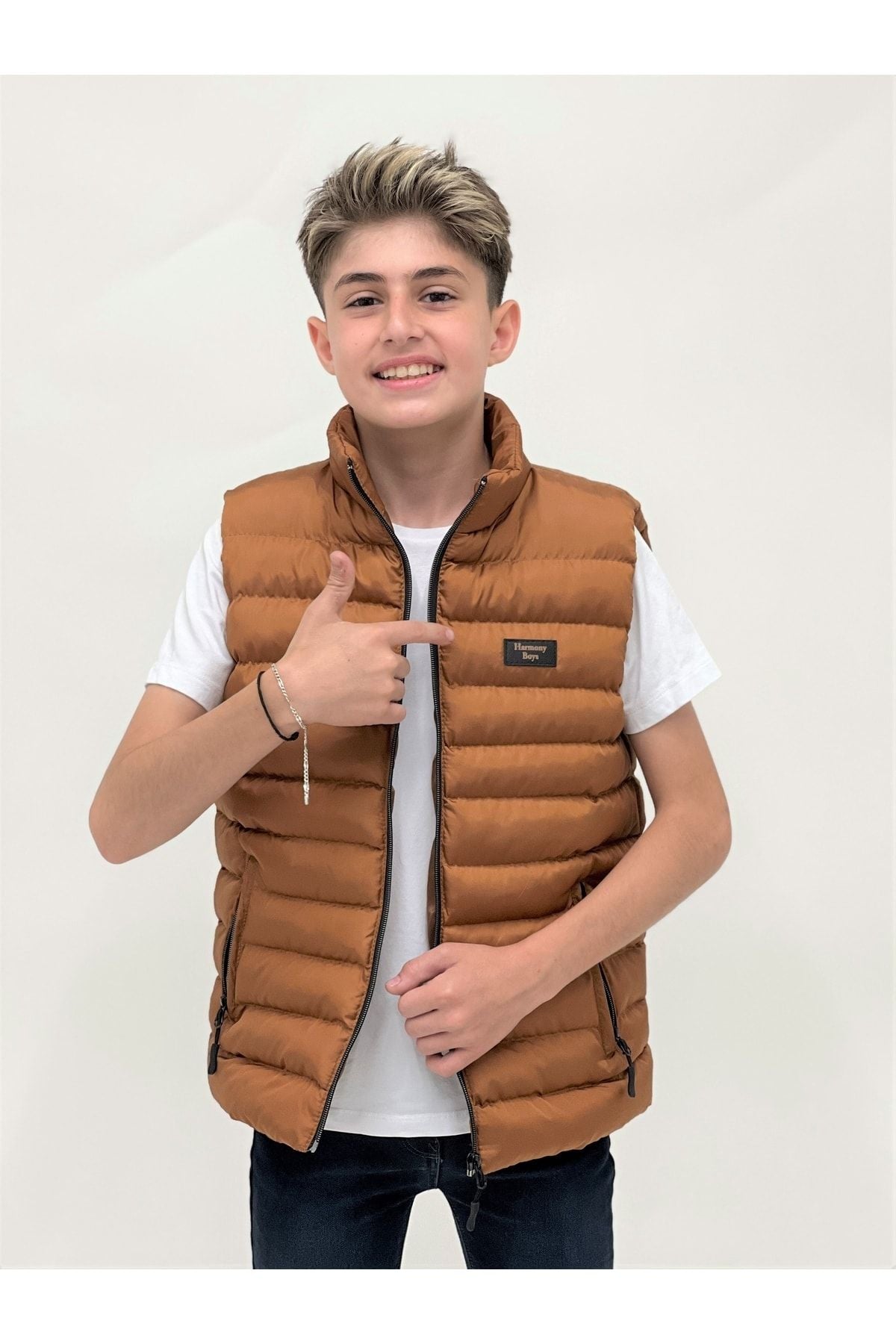 Boys Fashion Trend Inflatable Vest Without Hood Ak215354