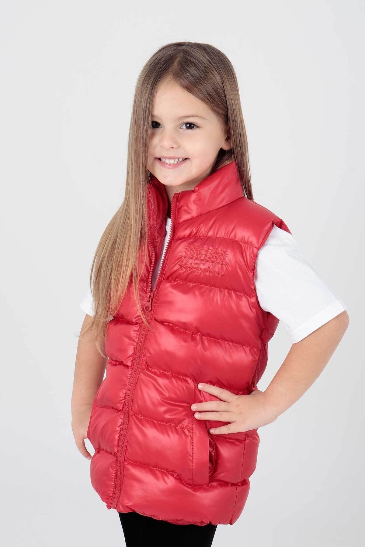 Girl's Embroidered Trendy Patterned Inflatable Vest without Hood Ak216869