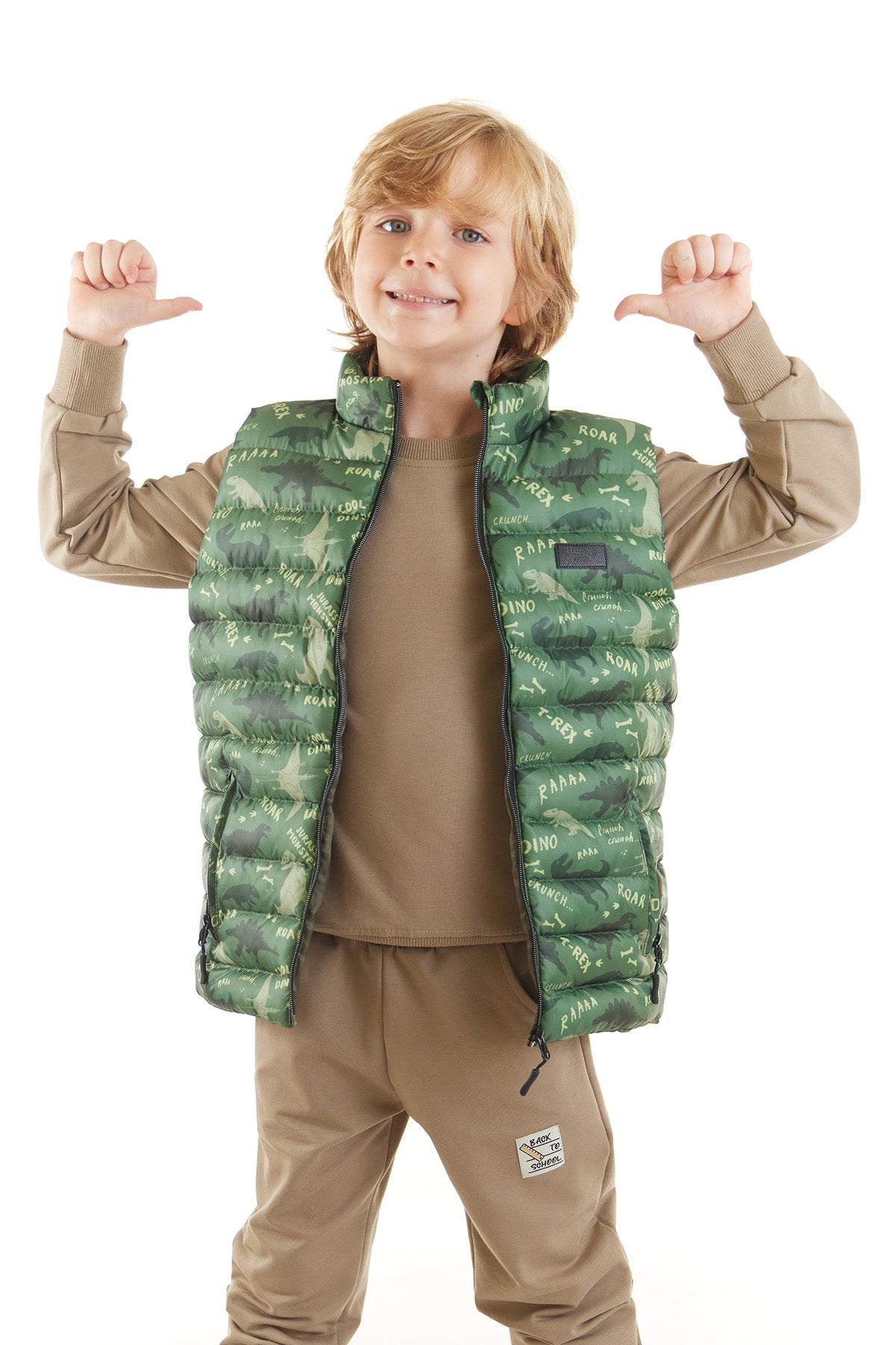 Boy Boy Dino Printed Trend Inflatable Vest AK216061