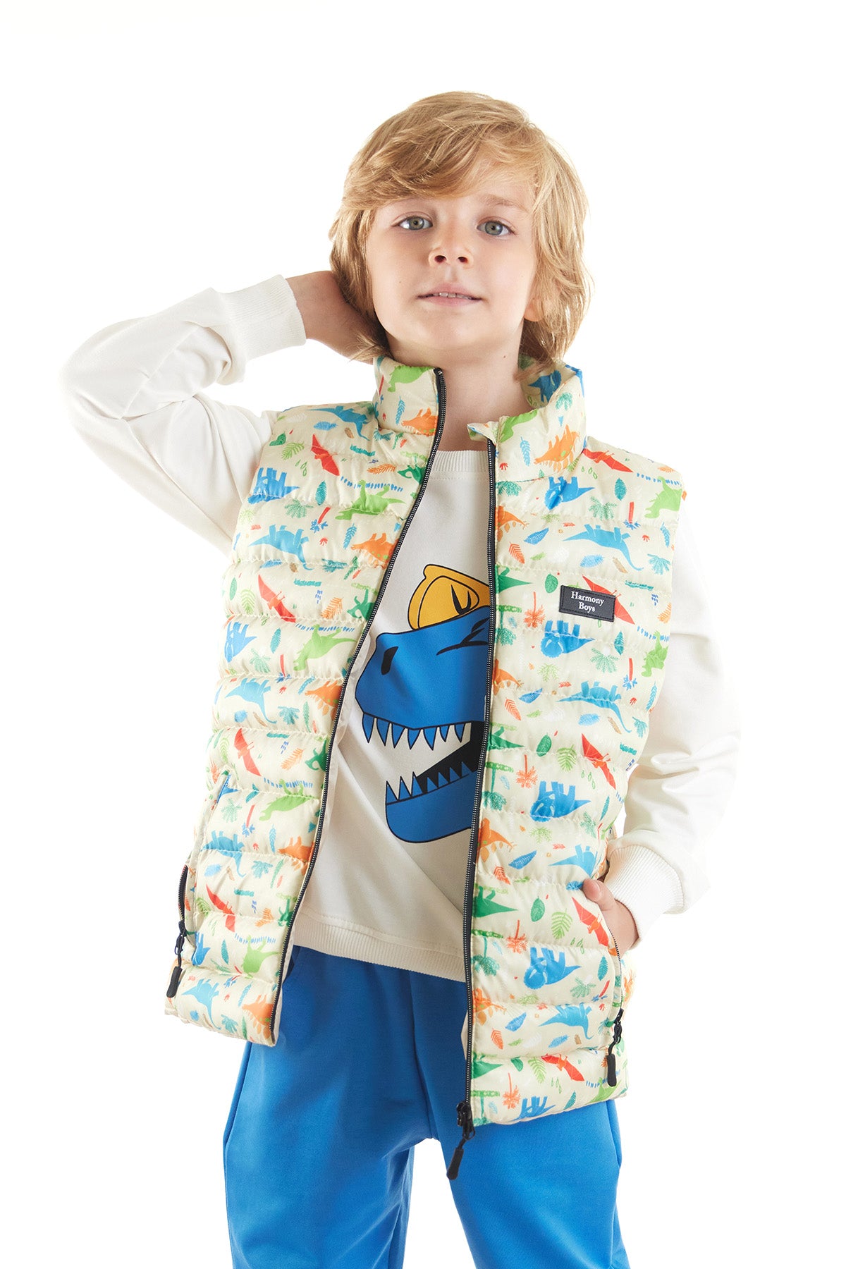 Boys' Dinosaur Printed Trend Inflatable Vest Ak216263