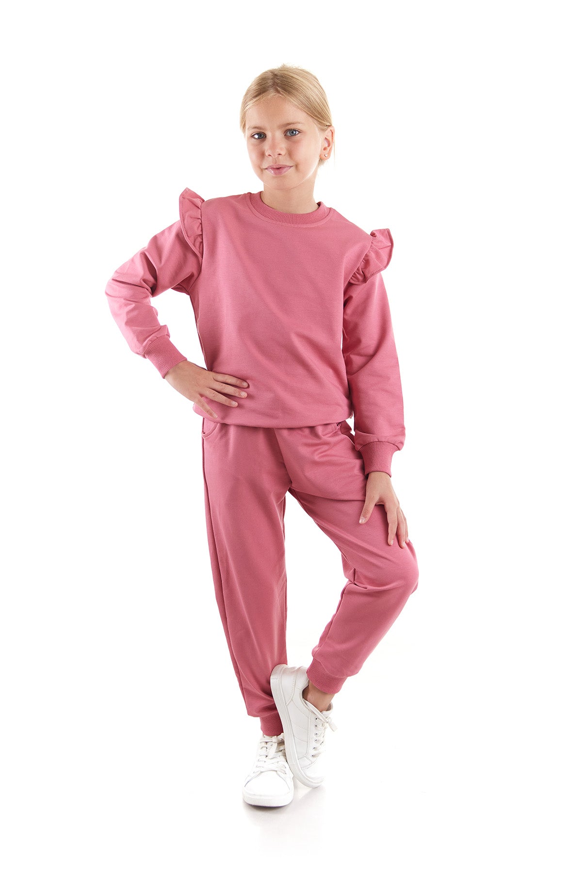 Girl's Ruffle Detailed Trend Tracksuit Set Ak2515