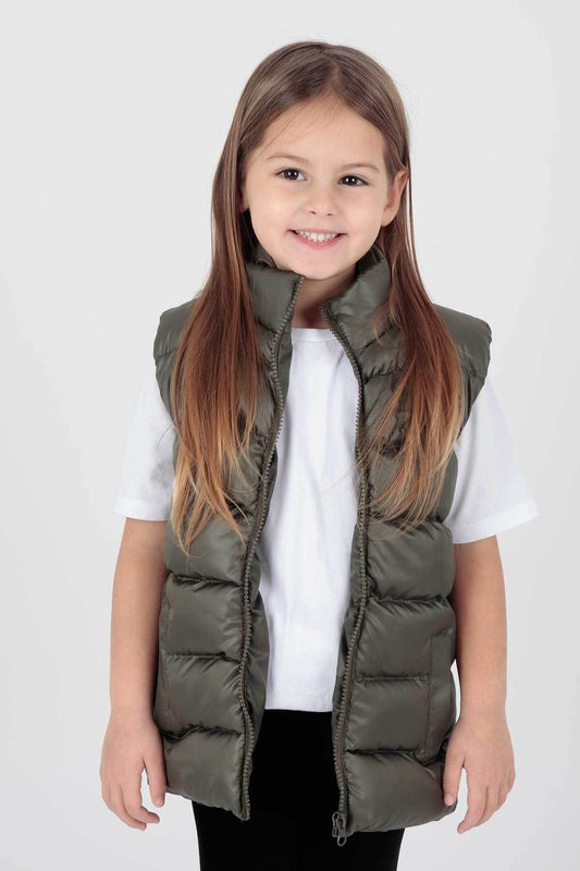 Girl's Embroidered Trendy Patterned Inflatable Vest without Hood Ak216869