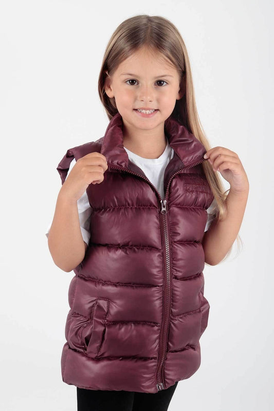 Girl's Embroidered Trendy Patterned Inflatable Vest without Hood Ak216869