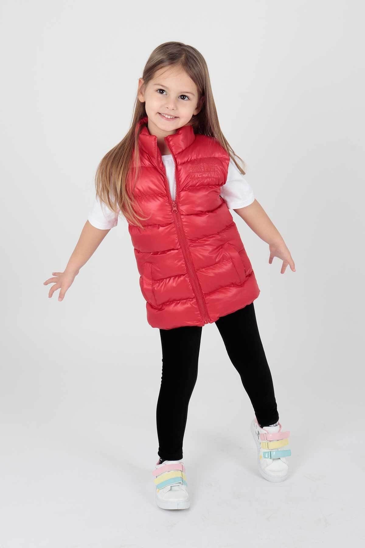 Girl's Embroidered Trendy Patterned Inflatable Vest without Hood Ak216869