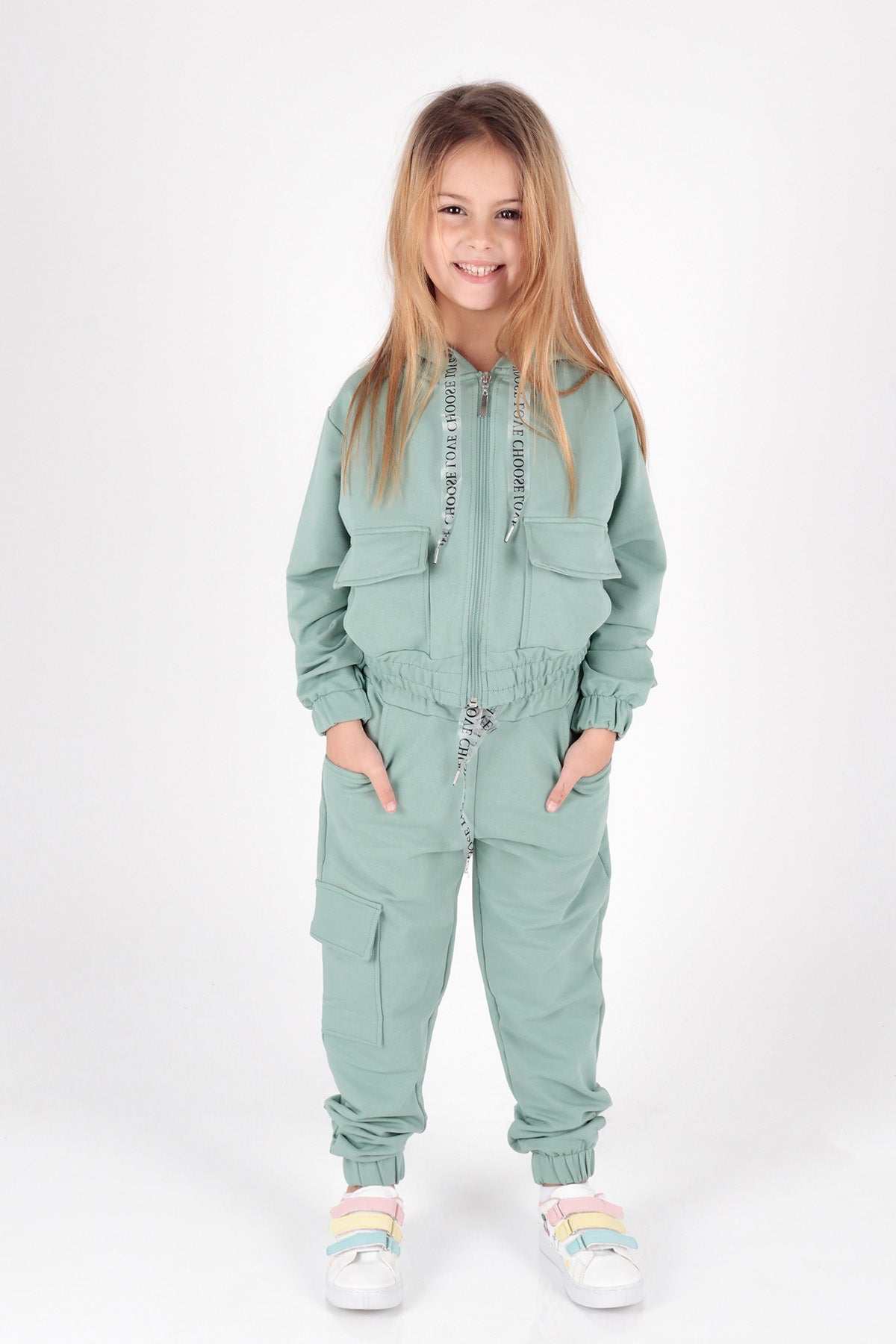 Girl's Tracksuit Set with Pockets Ak2234