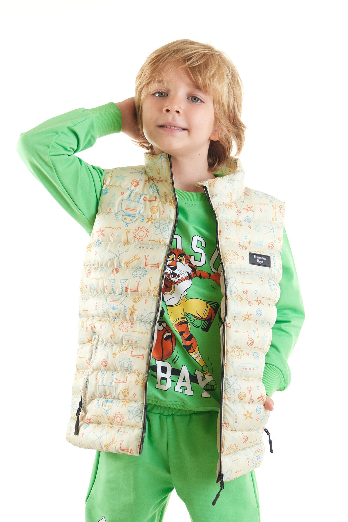 Boy's Robot Printed Trend Inflatable Vest Ak213031