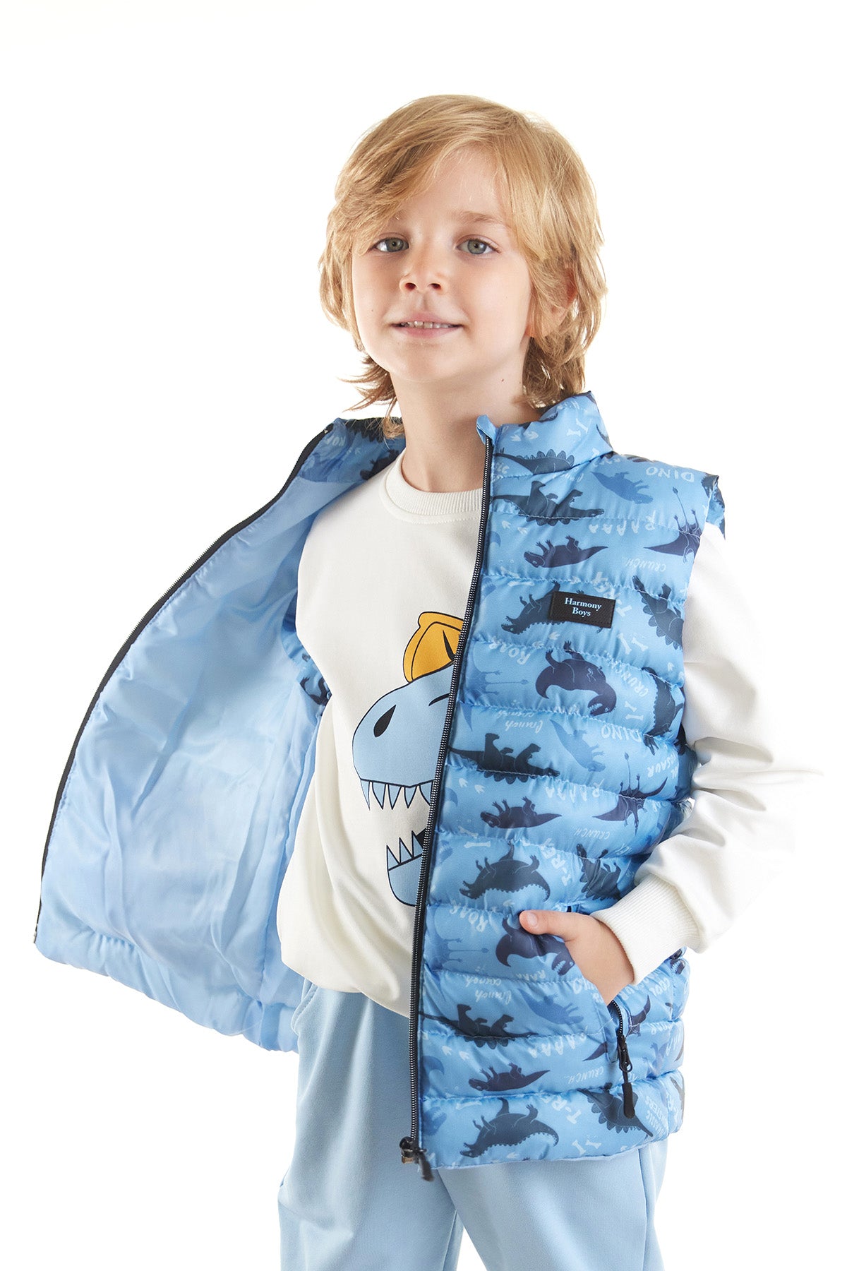 Boy Boy Dino Printed Trend Inflatable Vest AK216061