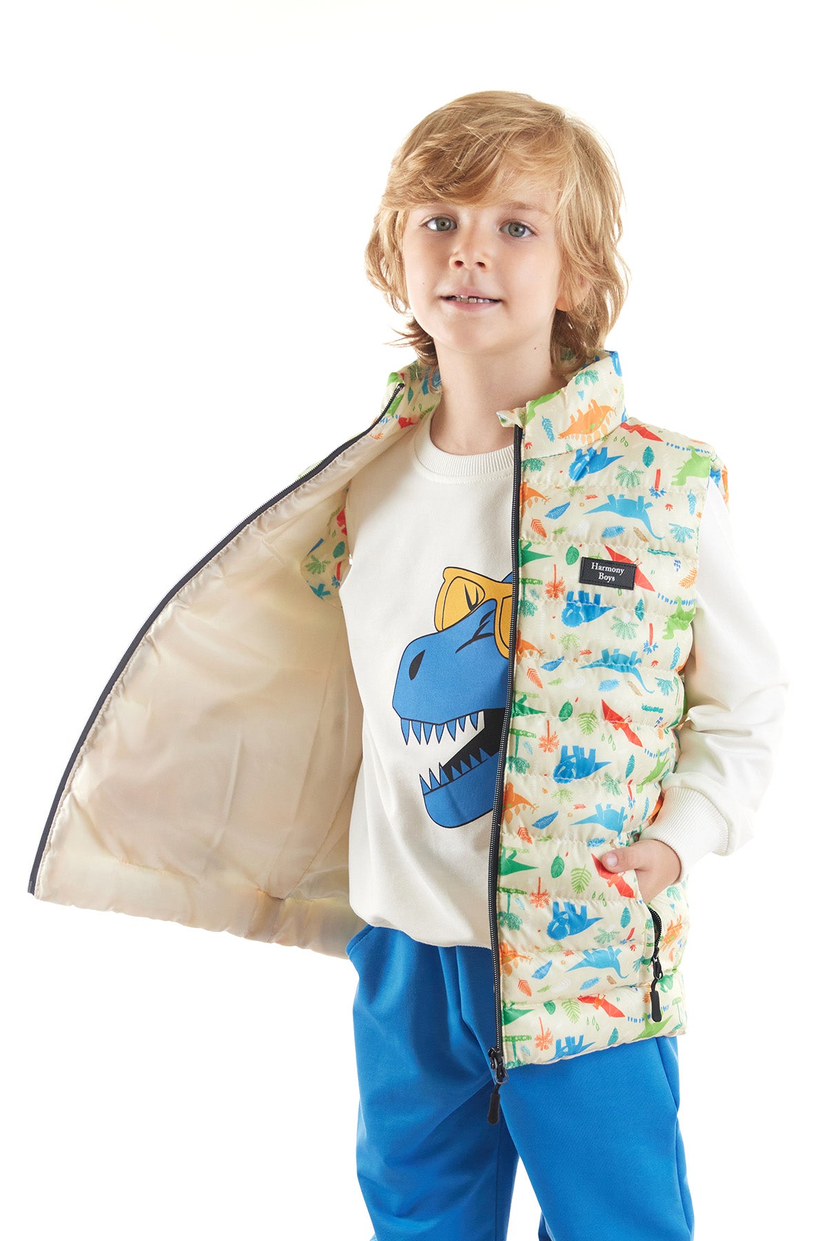 Boys' Dinosaur Printed Trend Inflatable Vest Ak216263