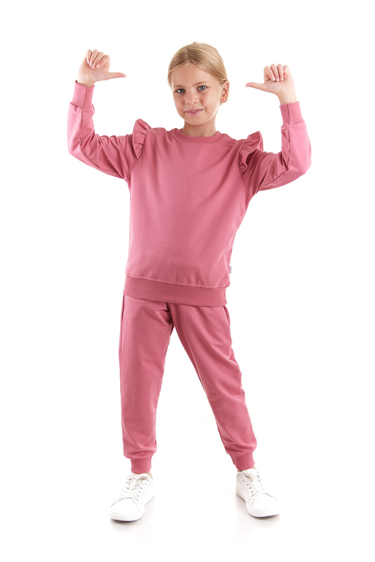 Girl's Ruffle Detailed Trend Tracksuit Set Ak2515