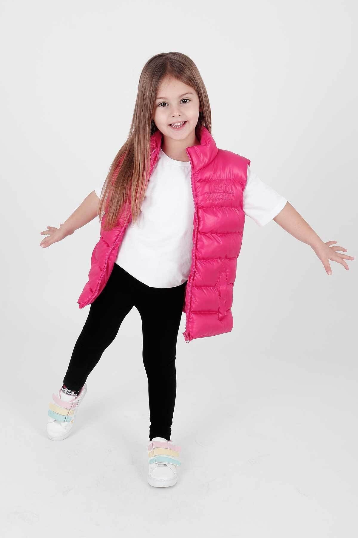 Girl's Embroidered Trendy Patterned Inflatable Vest without Hood Ak216869