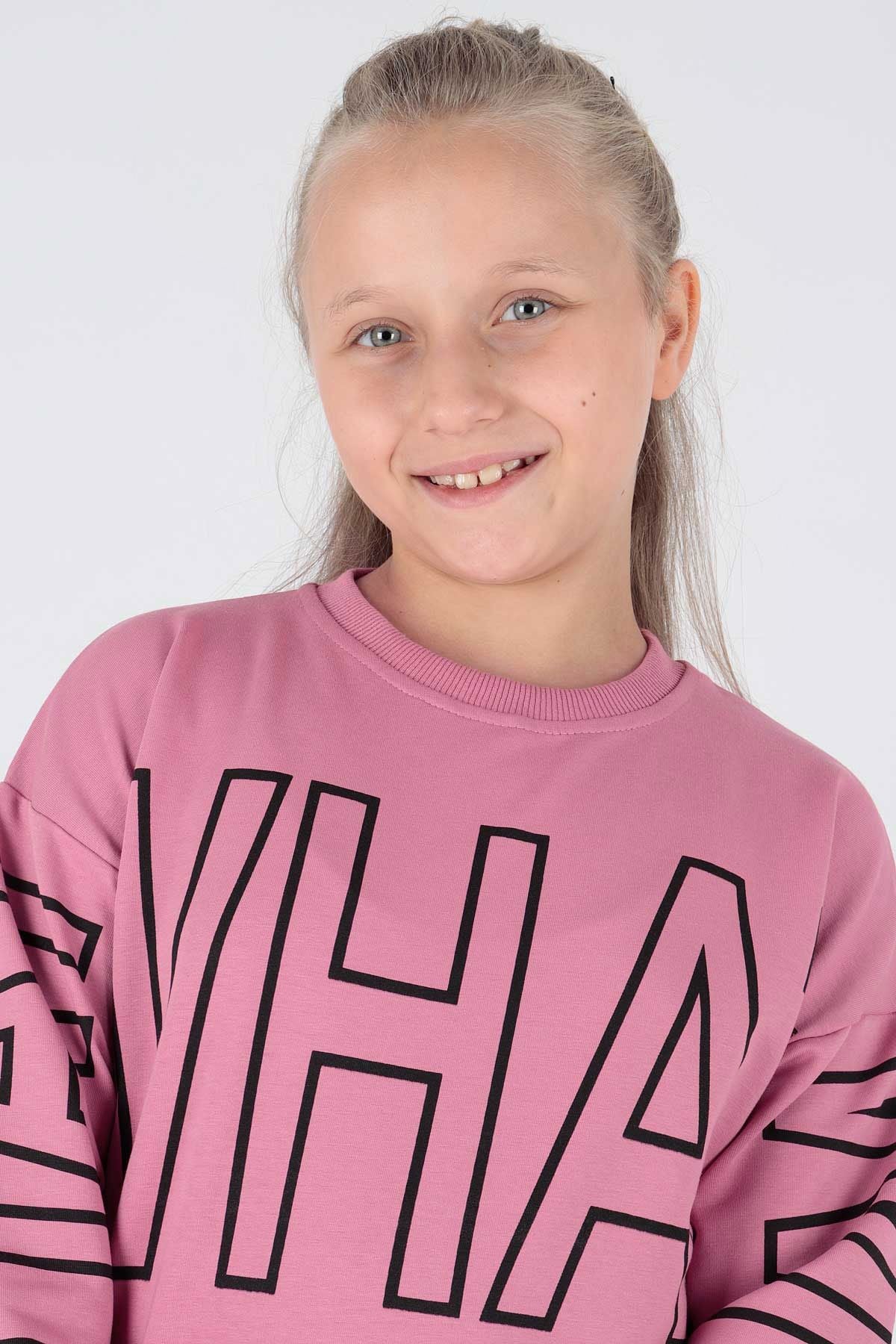 AHENK KİDS AK15153 GIRLS WHAT PRINTED SWEAT