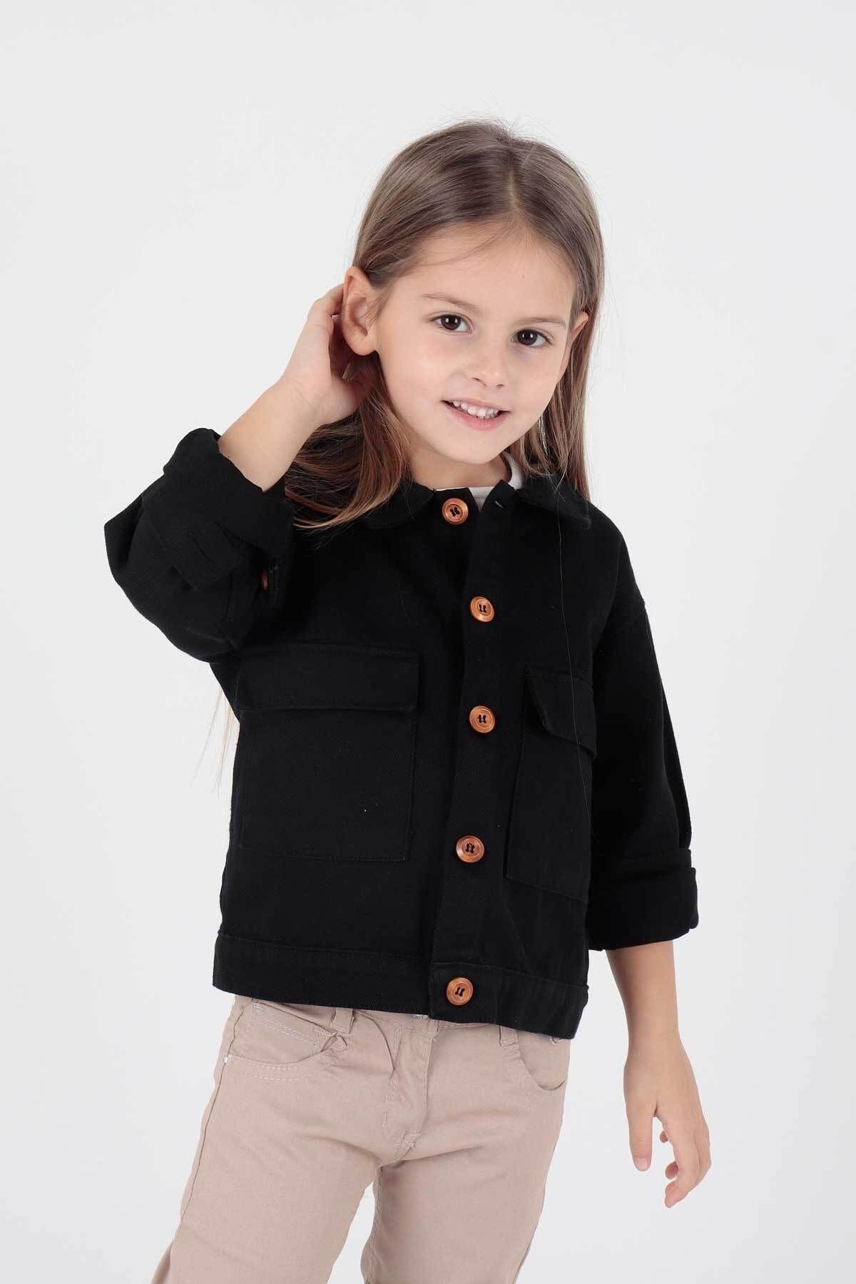 AHENK KİDS GIRLS' JACKET COTTON GABARDINE COLORED JACKET AK2210