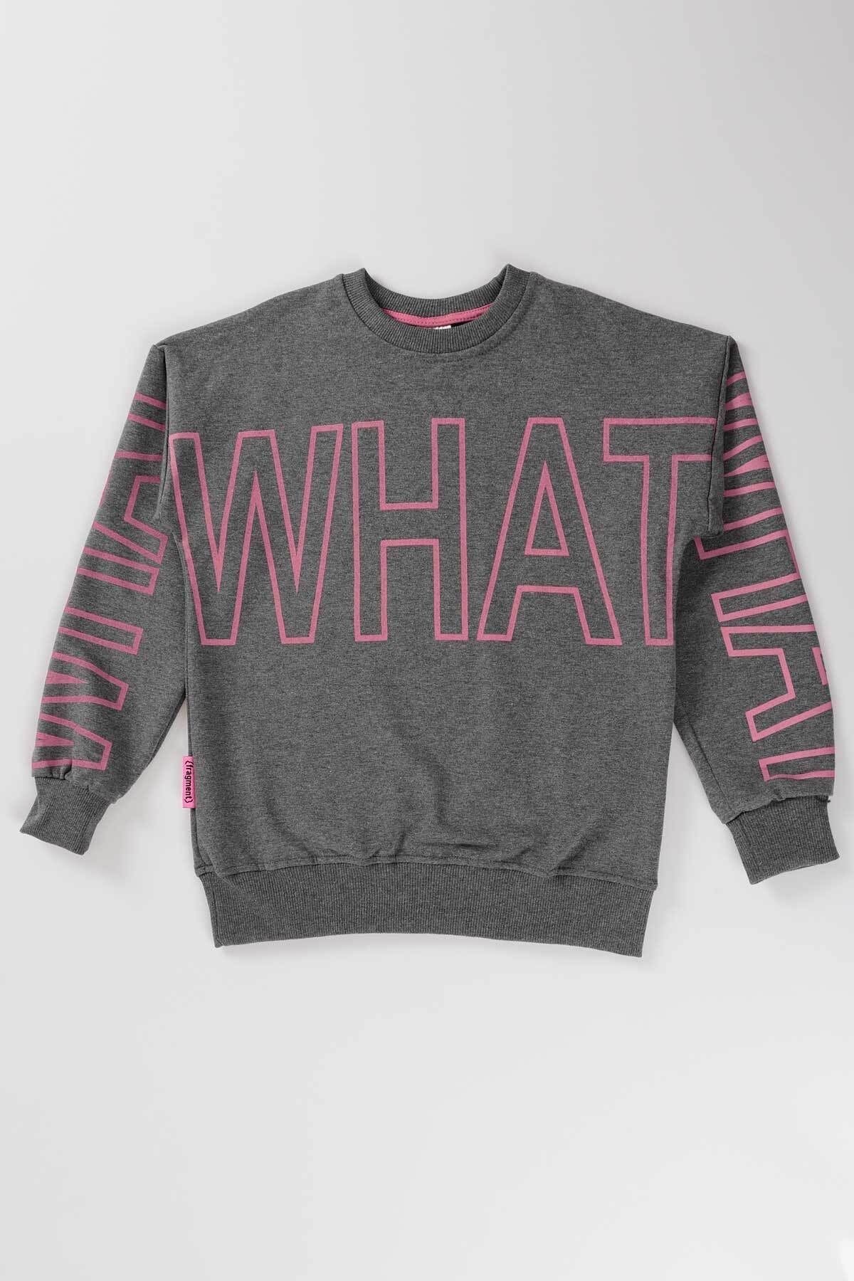 AHENK KİDS AK15153 GIRLS WHAT PRINTED SWEAT