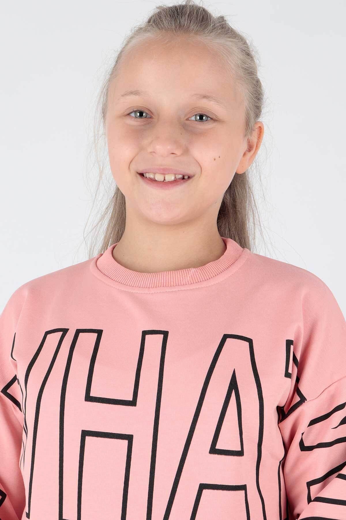 AHENK KİDS AK15153 GIRLS WHAT PRINTED SWEAT