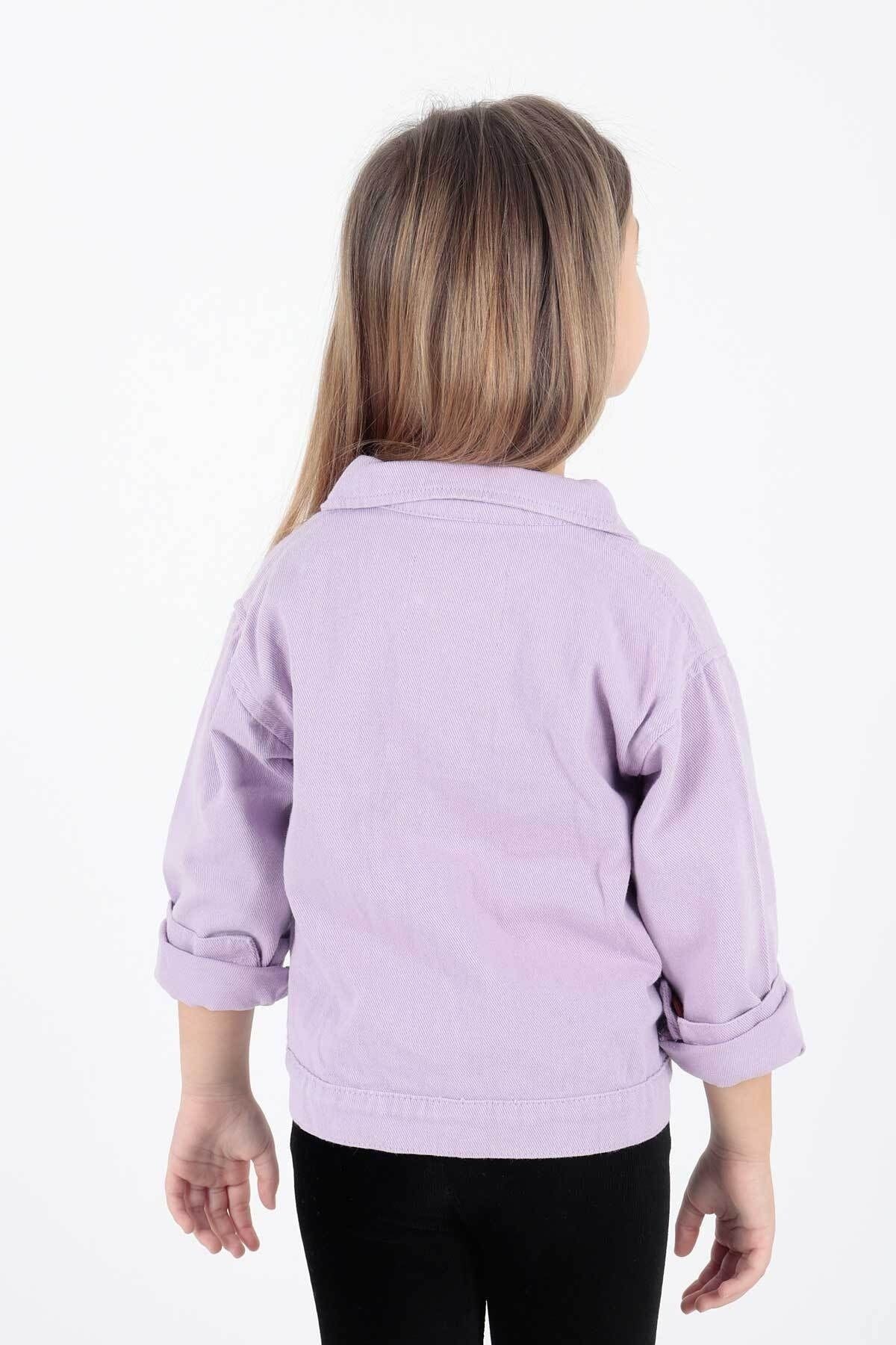 AHENK KİDS GIRLS' JACKET COTTON GABARDINE COLORED JACKET AK2210