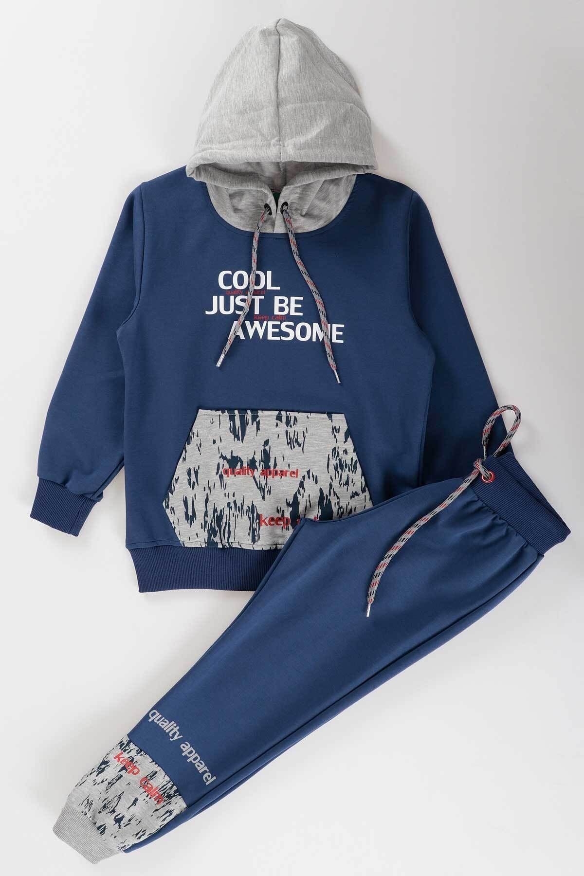 AHENK KİDS AK15015 MEN'S COOL PRINTED TRACKSUIT SET