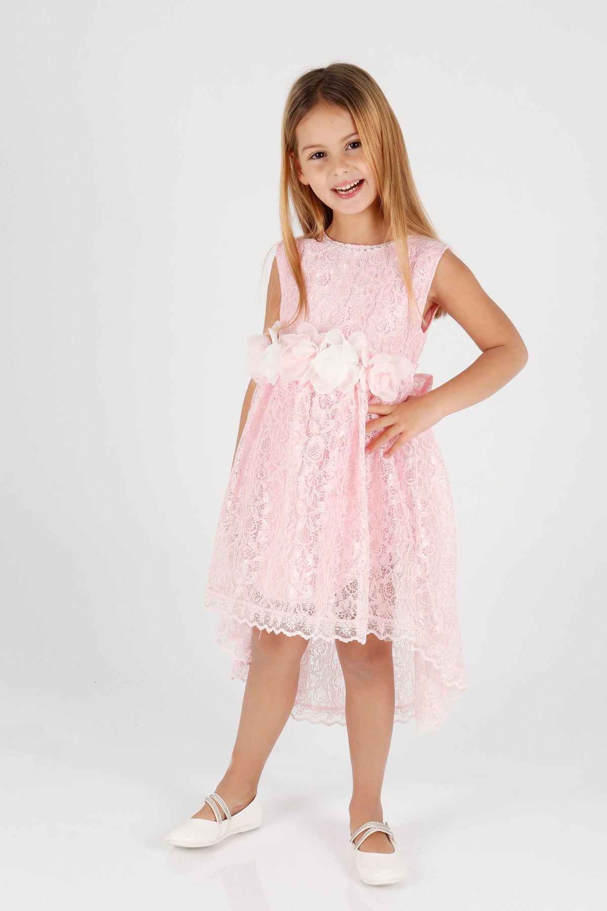 Girl's Lace Evening Dress with Tail Ak2208