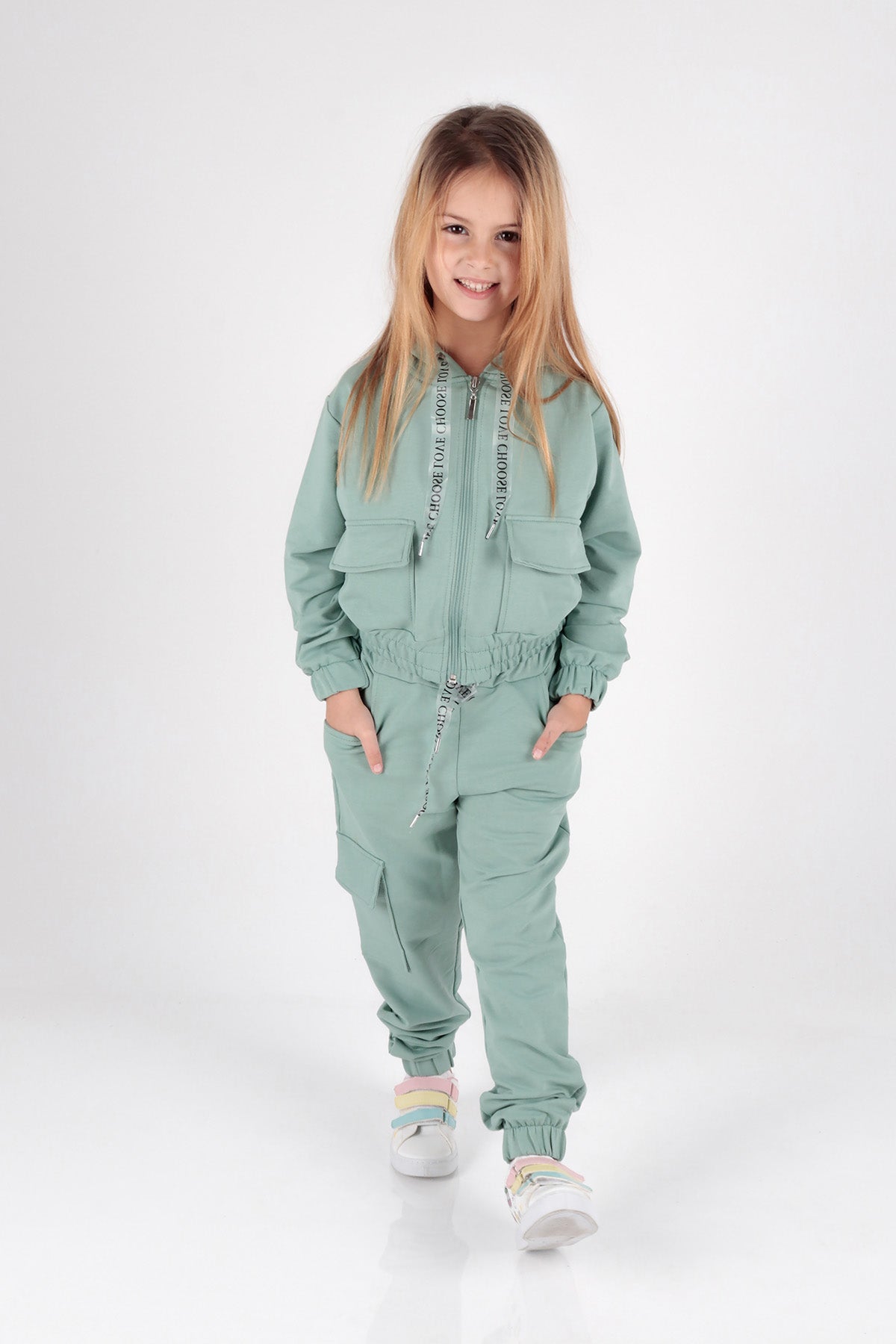 Girl's Tracksuit Set with Pockets Ak2234