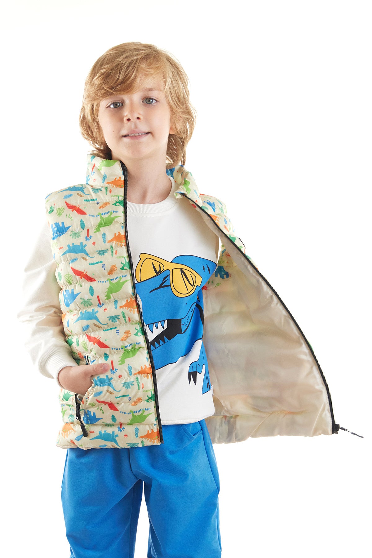 Boys' Dinosaur Printed Trend Inflatable Vest Ak216263