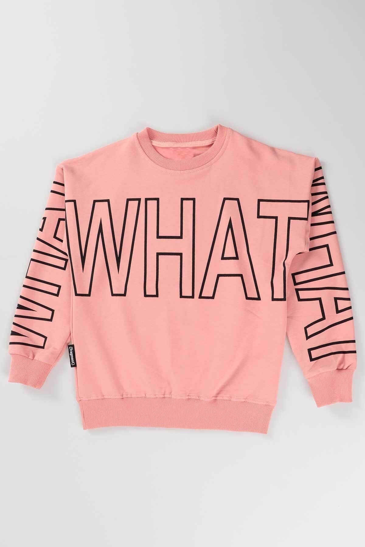 AHENK KİDS AK15153 GIRLS WHAT PRINTED SWEAT