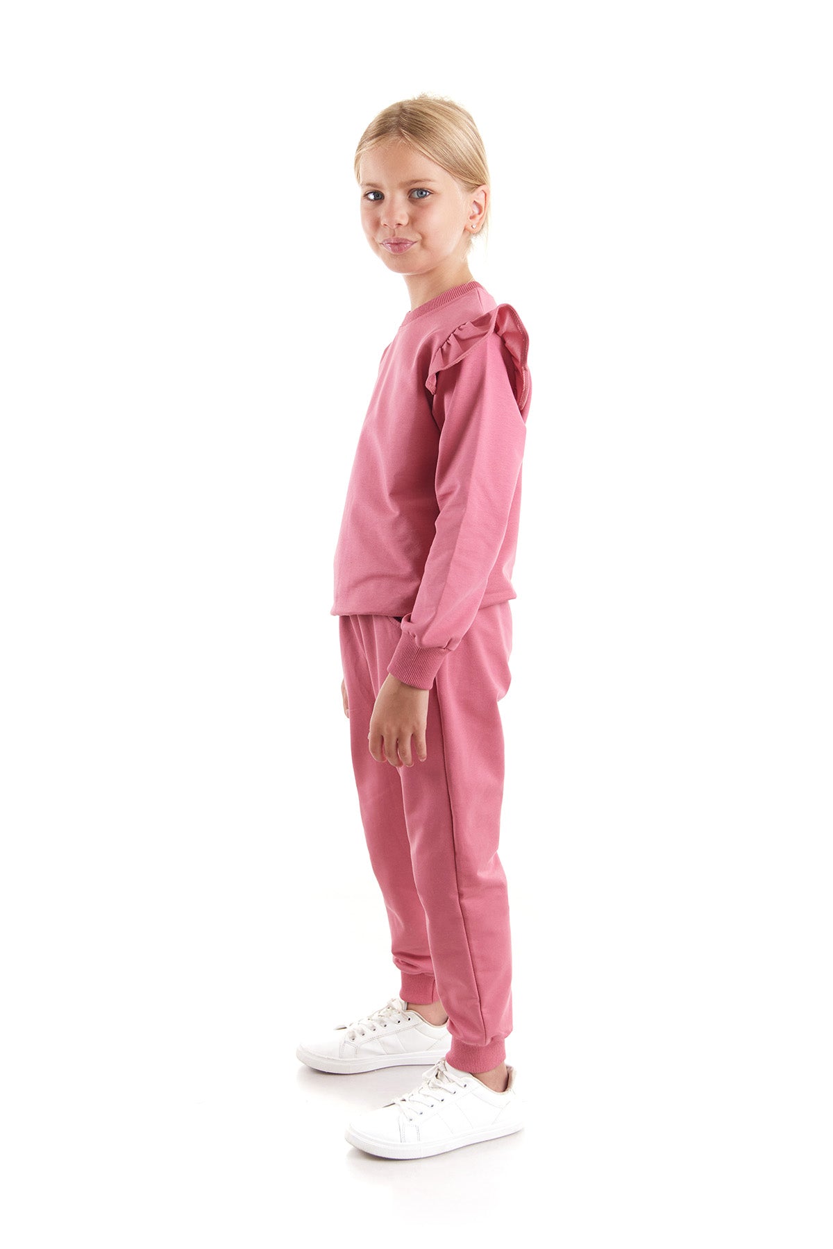 Girl's Ruffle Detailed Trend Tracksuit Set Ak2515