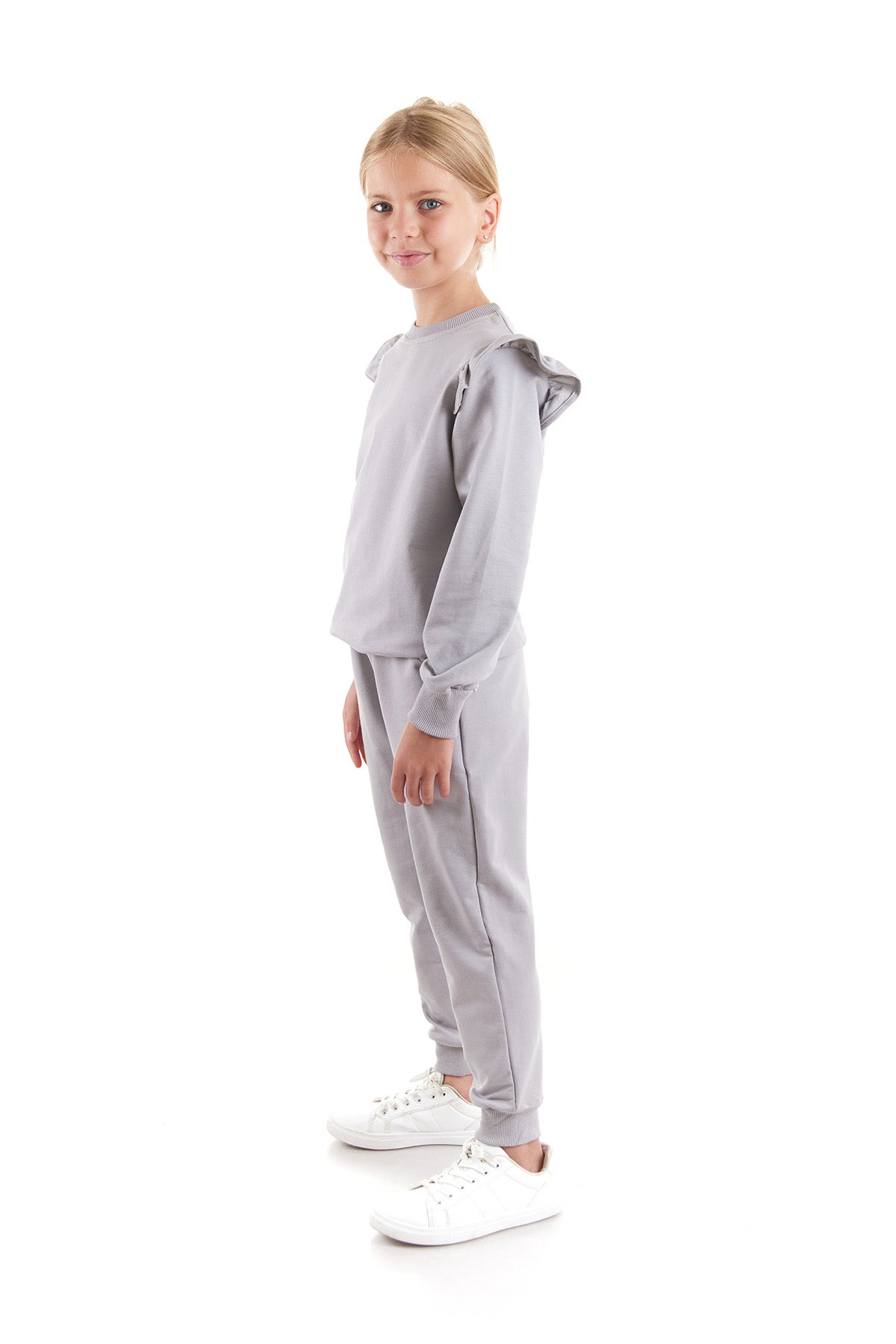 Girl's Ruffle Detailed Trend Tracksuit Set Ak2515