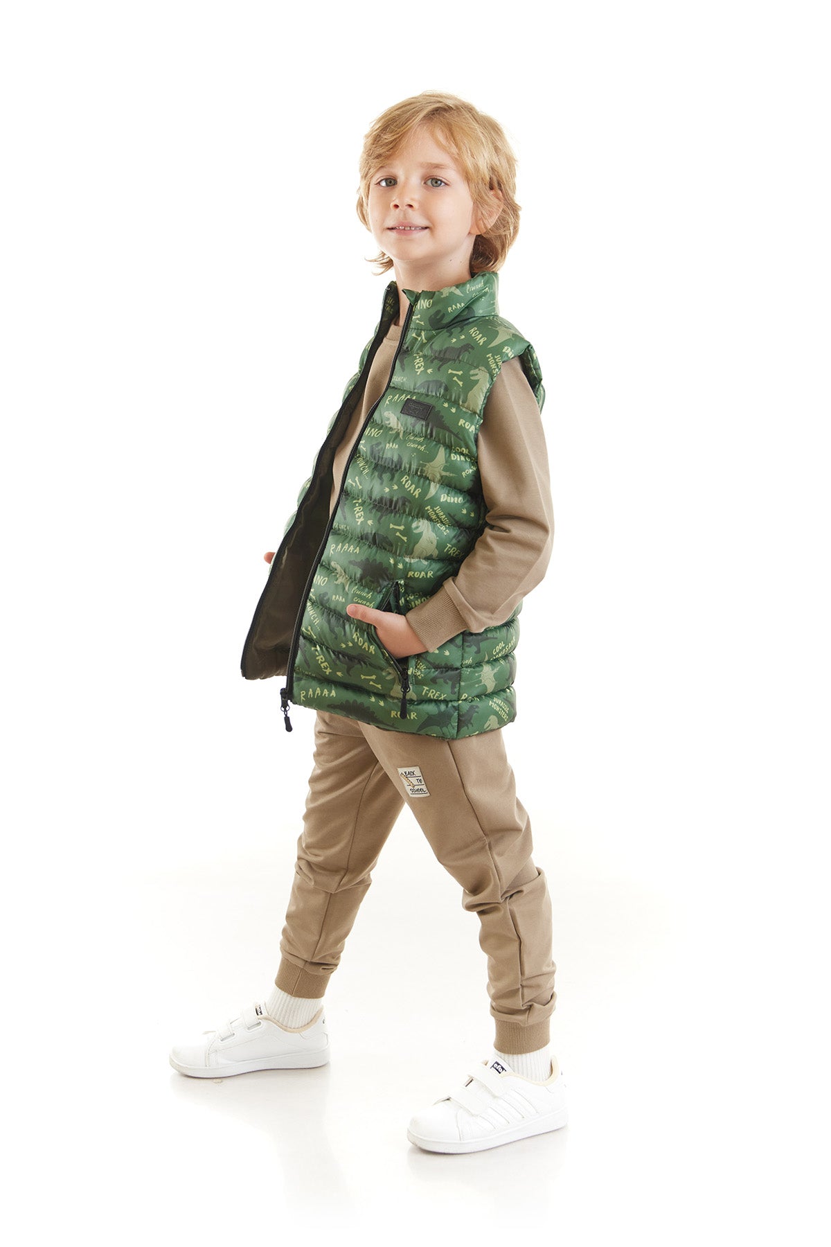 Boy Boy Dino Printed Trend Inflatable Vest AK216061