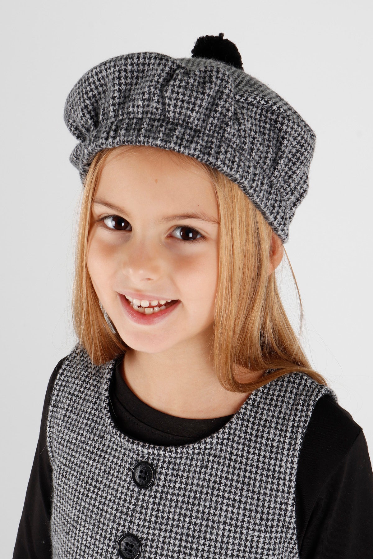 Girl's Button Detailed Badili Hat Dress Ak2403