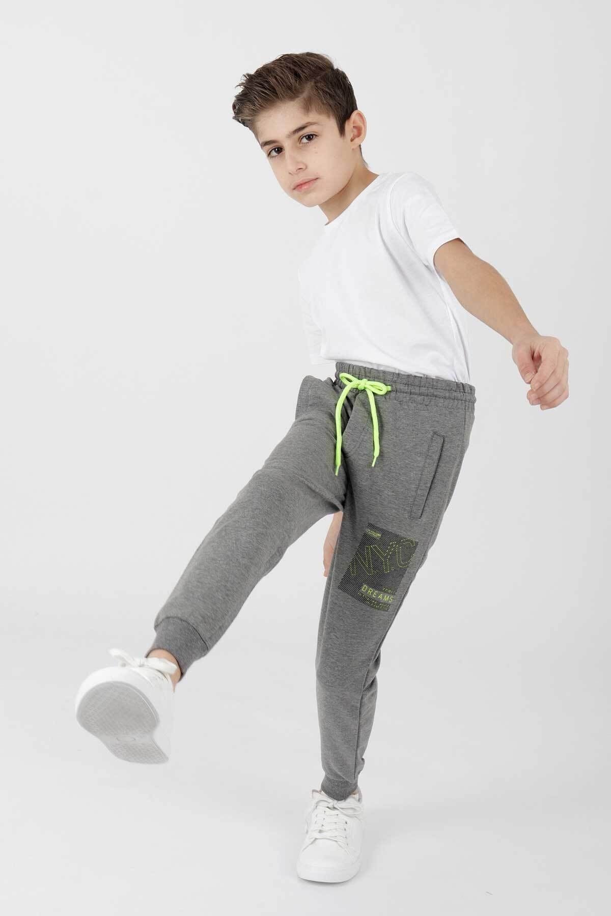 AHENK KIDS ERKEK NYC NEON MANŞETLİ EŞOFMAN ALTI