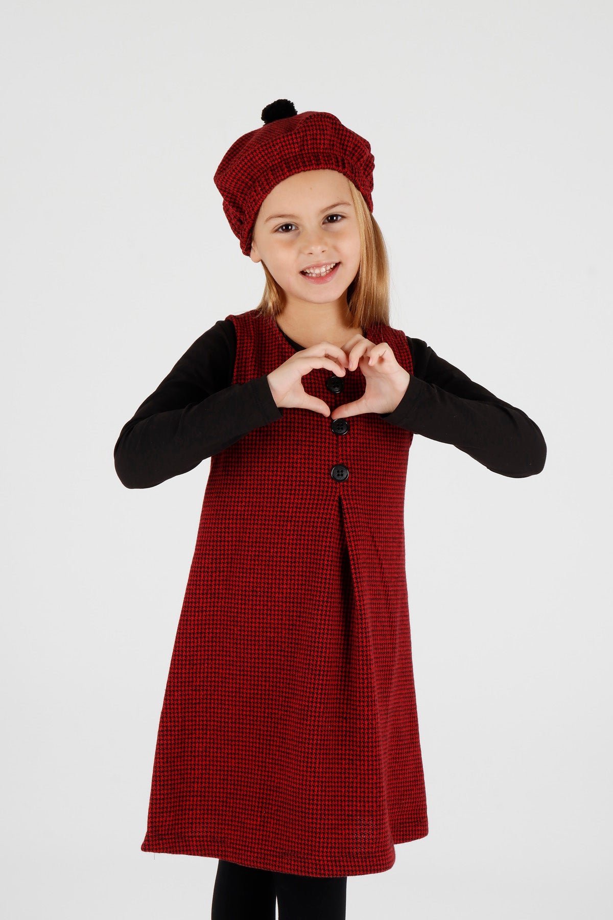 Girl's Button Detailed Badili Hat Dress Ak2403