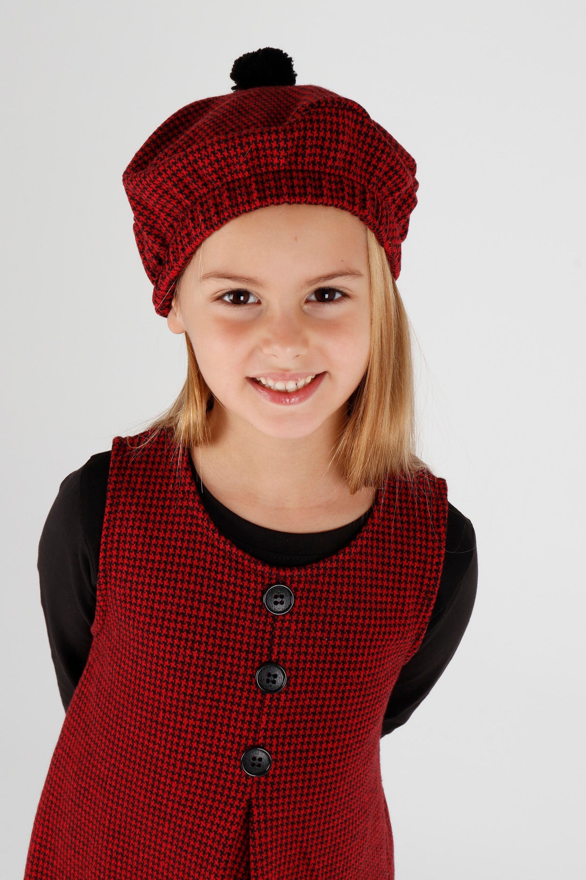 Girl's Button Detailed Badili Hat Dress Ak2403