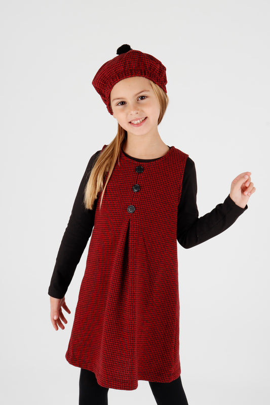 Girl's Button Detailed Badili Hat Dress Ak2403